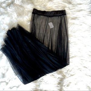Akita sheer black maxi skirt or cover up size M NWT